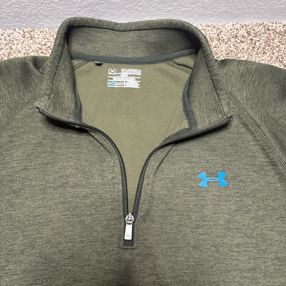 Under Armour Men’s 2XL Coldgear Storm Green Half-Zip Pullover - Picture 6 of 12